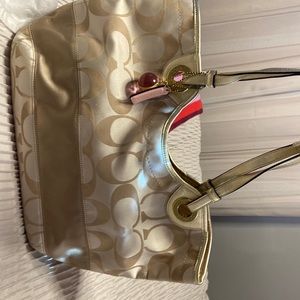 Gold coach tote bag, authentic
